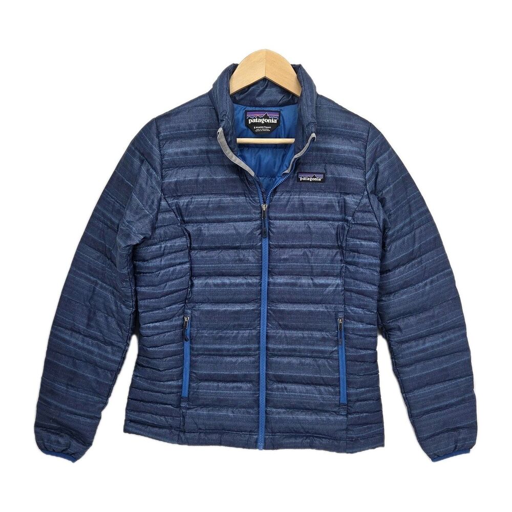 Patagonia Women's Down Sweater Puffer Jacket Blue Full Zip Size Small